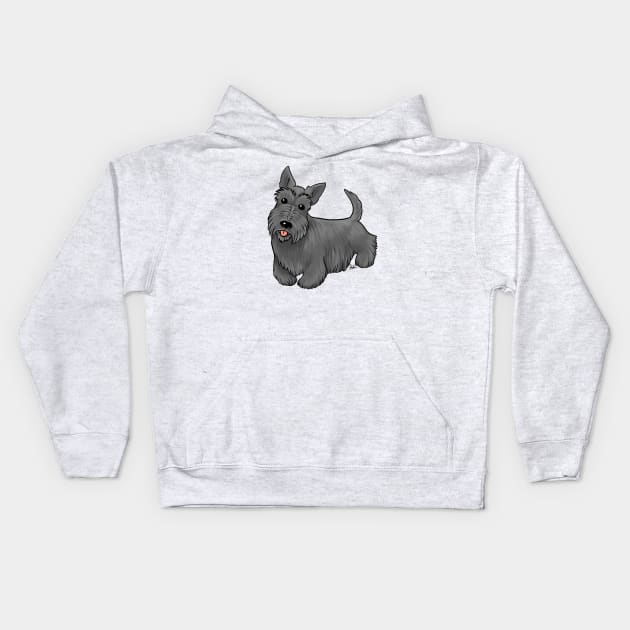 Dog - Scottish Terrier - Black Kids Hoodie by Jen's Dogs Custom Gifts and Designs